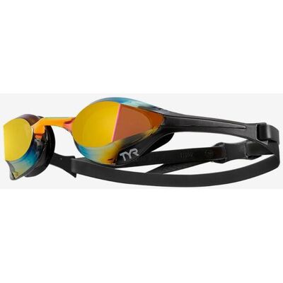 TYR Tracer X Elite Race Schwimmbrille schwarz mit gelb verspiegelten Scheiben unisex TYR Tracer X Elite Race Schwimmbrille schwarz mit gelb verspiegelten Scheiben unisex