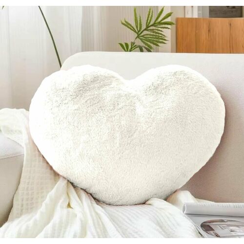 VewoTex Lavendel Wärmekissen » Körnerkissen » Heizkissen für die Mikrowelle » Herzkissen 25 x 20 cm mit Lavendel Duft - Weiß