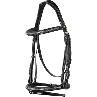 Pferdezügel aus Leder mit Nieten Equestro Noir Full Pferdezügel aus Leder mit Nieten Equestro Noir Full