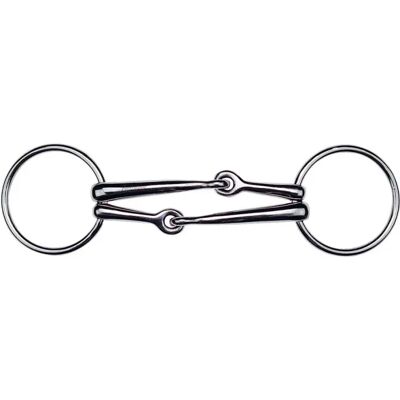 2-Ring-Gebiss mit doppeltem Mundstück für Pferde Feeling Argenté 140 mm 2-Ring-Gebiss mit doppeltem Mundstück für Pferde Feeling Argenté 140 mm
