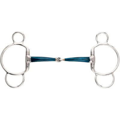 Kandare 3 oder 4 Ringe für Pferd mit einfacher Gebissbruche Kavalkade Ergonomic Bleu 125 mm Kandare 3 oder 4 Ringe für Pferd mit einfacher Gebissbruche Kavalkade Ergonomic Bleu 125 mm