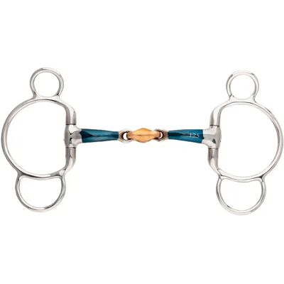 Mundstück 3 oder 4 Ringe für Pferd Doppelt gebrochen mit Blockierung Kavalkade Ergonomic Bleu 125 mm Mundstück 3 oder 4 Ringe für Pferd Doppelt gebrochen mit Blockierung Kavalkade Ergonomic Bleu 125 mm