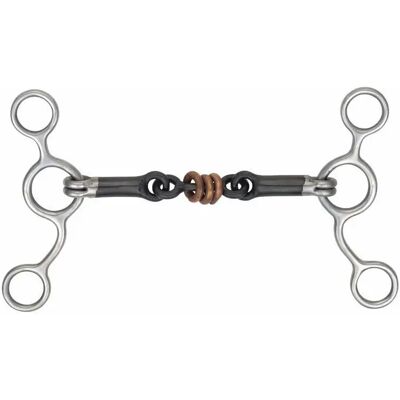 Mors für Pferd mit 3 Ringen und doppelten Gebissen Shires Silber 11,5 cm Mors für Pferd mit 3 Ringen und doppelten Gebissen Shires Silber 11,5 cm