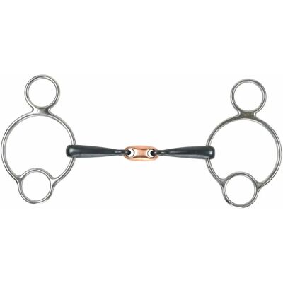 Mundgebiss mit 2 Ringen für Pferde Shires Schwarz 12,5 cm Mundgebiss mit 2 Ringen für Pferde Shires Schwarz 12,5 cm