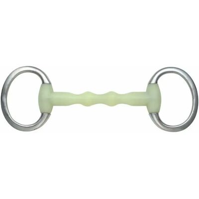 Gerades Gebiss für Pferde Shires Equikind Ripple Eggbutt Grün Vierzehn Zentimeter. Gerades Gebiss für Pferde Shires Equikind Ripple Eggbutt Grün Vierzehn Zentimeter.