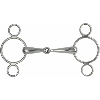 Mundstück mit 2 Ringen für Pferd mit hohlem Kern Shires Grau 12,5 cm Mundstück mit 2 Ringen für Pferd mit hohlem Kern Shires Grau 12,5 cm