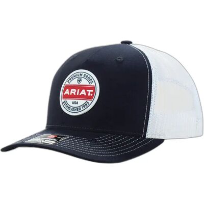 Cap trucker Ariat Premium goods round patch Bleu TU Cap trucker Ariat Premium goods round patch Bleu TU
