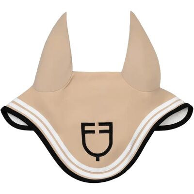 Kurze Mütze mit Doppelstreifen Equestro Beige Poney Kurze Mütze mit Doppelstreifen Equestro Beige Poney