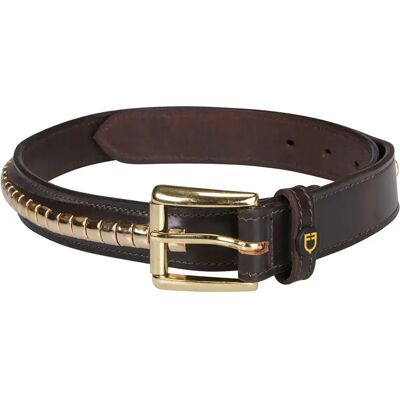 Rosenvergoldete Leder-Gürtel für Frauen Equestro Marron 85 cm Rosenvergoldete Leder-Gürtel für Frauen Equestro Marron 85 cm