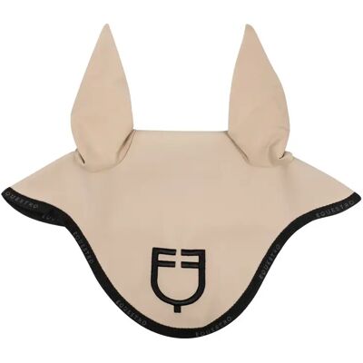 Kurze Mütze aus technischem Stoff mit Logo Equestro Beige Poney Kurze Mütze aus technischem Stoff mit Logo Equestro Beige Poney