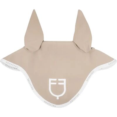 Kurze Mütze aus technischem Stoff mit Logo Equestro Beige Full Kurze Mütze aus technischem Stoff mit Logo Equestro Beige Full