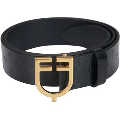 Leder Damen-Gürtel mit Logo und Logo-Schnalle Equestro Noir 80 cm Leder Damen-Gürtel mit Logo und Logo-Schnalle Equestro Noir 80 cm