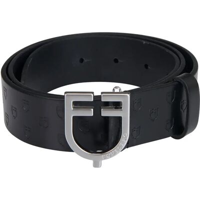 Leder Damen-Gürtel mit Logo und Logo-Schnalle Equestro Noir 80 cm Leder Damen-Gürtel mit Logo und Logo-Schnalle Equestro Noir 80 cm