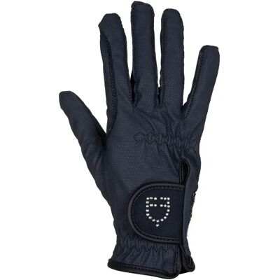 Handschuhe d'équitation avec logo pailleté femme Equestro d Bleu XS Handschuhe d'équitation avec logo pailleté femme Equestro d Bleu XS