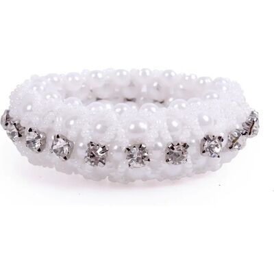 Haargummi für Dutt Frau QHP Diamond Blanc Standard Haargummi für Dutt Frau QHP Diamond Blanc Standard