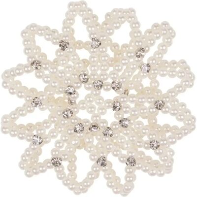 Haarnetz aus Spitze mit Strass für Damen QHP Perle Blanc TU Haarnetz aus Spitze mit Strass für Damen QHP Perle Blanc TU