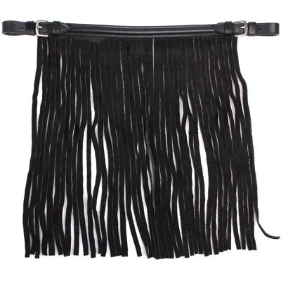 Fliegenschutz-Stirnband aus Leder QHP Schwarz Cob Fliegenschutz-Stirnband aus Leder QHP Schwarz Cob