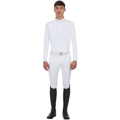 Langärmeliges Turnier-Poloshirt Equestro Ridertechnology Blanc S Langärmeliges Turnier-Poloshirt Equestro Ridertechnology Blanc S