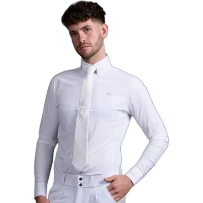 Langärmeliges Turnier-Poloshirt Premier Equine Rubato Weiß XL Langärmeliges Turnier-Poloshirt Premier Equine Rubato Weiß XL