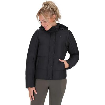 Winterjacke mit abnehmbaren Ärmeln für Reiterinnen QHP Rayah Schwarz 46 Winterjacke mit abnehmbaren Ärmeln für Reiterinnen QHP Rayah Schwarz 46