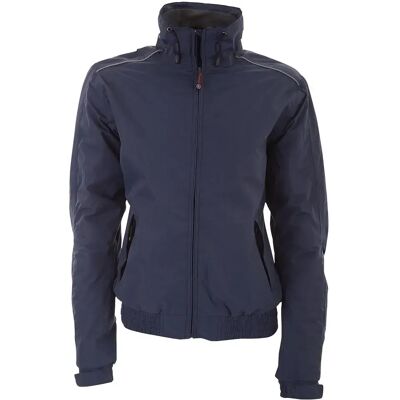 Damen wasserfester Full-Zip-Jacke mit Kapuze BR Equitation Essentials Bleu M Damen wasserfester Full-Zip-Jacke mit Kapuze BR Equitation Essentials Bleu M