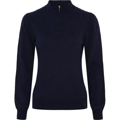Pullover 1/2 Reißverschluss Damen Catago Victoria Bleu L Pullover 1/2 Reißverschluss Damen Catago Victoria Bleu L