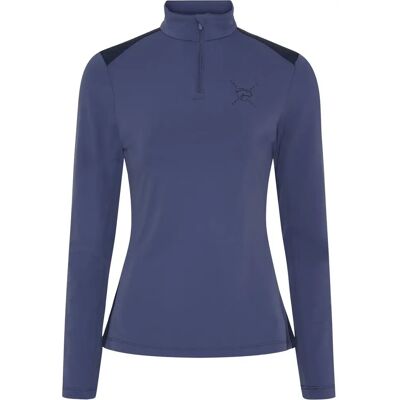 Pullover 1/2 Reißverschluss Damen Catago Vivian Bleu L Pullover 1/2 Reißverschluss Damen Catago Vivian Bleu L