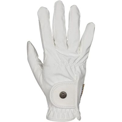 Reit-Handschuhe aus synthetischem Leder mit Velcro-Verschluss Equestro Blanc Taille 6 Reit-Handschuhe aus synthetischem Leder mit Velcro-Verschluss Equestro Blanc Taille 6