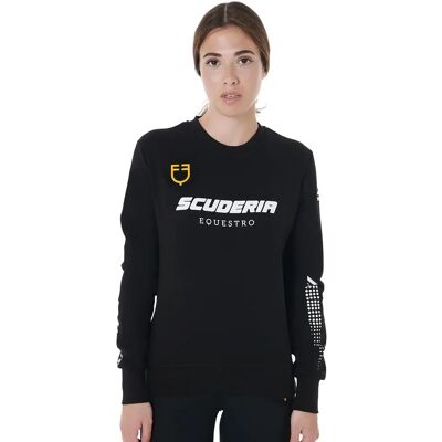 Sweatshirt mit Rundhalsausschnitt, Damen Equestro Scuderia Noir XL Sweatshirt mit Rundhalsausschnitt, Damen Equestro Scuderia Noir XL
