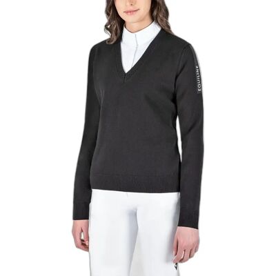 Pullover mit V-Ausschnitt Damen Equiline Cinoc Noir XS Pullover mit V-Ausschnitt Damen Equiline Cinoc Noir XS