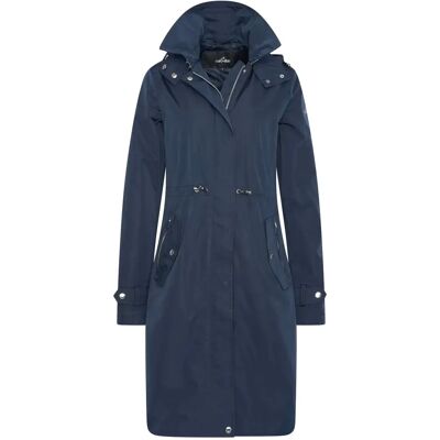 Damen lange wasserdichte Reitjacke mit Kapuze Euro-Star Chiara Bleu XS Damen lange wasserdichte Reitjacke mit Kapuze Euro-Star Chiara Bleu XS
