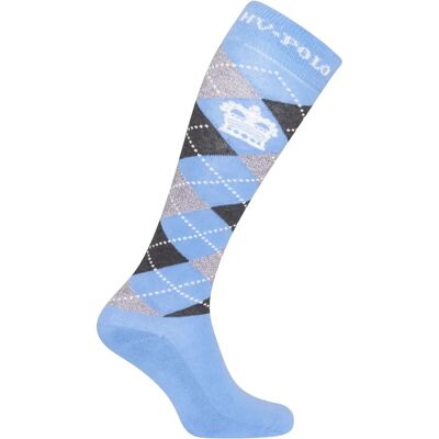 Reitsocken Frau HV Polo Argyle Bleu 35/38 Reitsocken Frau HV Polo Argyle Bleu 35/38