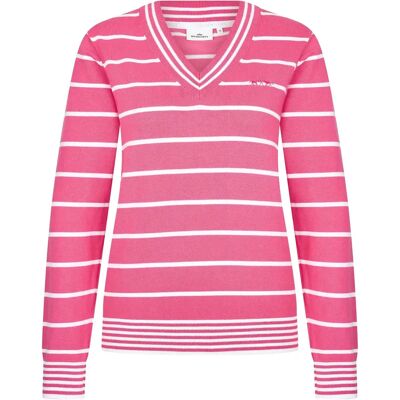 Strickpullover mit V-Ausschnitt, Damen HV Society Manon Rose 46 Strickpullover mit V-Ausschnitt, Damen HV Society Manon Rose 46