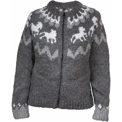 Pullover aus Wolle, Damen Karlslund Tölta Gris M Pullover aus Wolle, Damen Karlslund Tölta Gris M