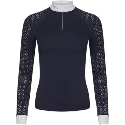 Reitturnier-Polo mit langen Ärmeln, Damen LeMieux Olivia Bleu 38 Reitturnier-Polo mit langen Ärmeln, Damen LeMieux Olivia Bleu 38