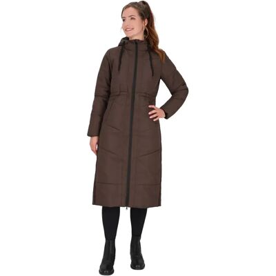 Lange Daunenjacke Damen QHP Valletta Marron 42 Lange Daunenjacke Damen QHP Valletta Marron 42