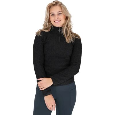 Damen-Pullover mit halbem Reißverschluss QHP Teddie Noir 40 Damen-Pullover mit halbem Reißverschluss QHP Teddie Noir 40