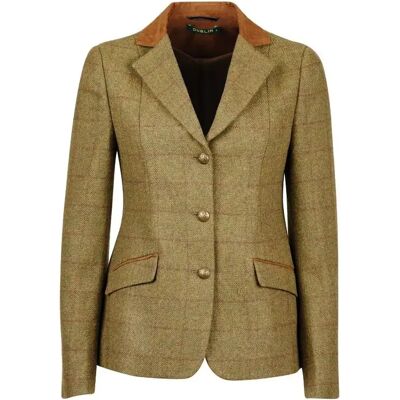 Damen Reitjacke mit schmalem Schnitt und Wildlederkragen Dublin Albany Tweed Braun 32 Damen Reitjacke mit schmalem Schnitt und Wildlederkragen Dublin Albany Tweed Braun 32