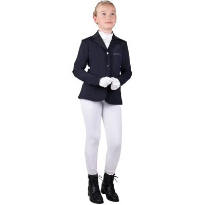 Reitturnierjacke Mädchen QHP Kae Noir 10 ans Reitturnierjacke Mädchen QHP Kae Noir 10 ans