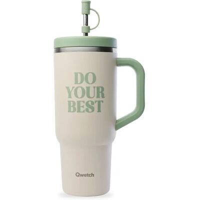 Isolierbecher Edelstahl Qwetch Level Up Beige 900 ml Isolierbecher Edelstahl Qwetch Level Up Beige 900 ml