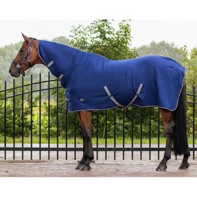 Fleece-Decke mit Nackenabdeckung und Gurten Q-essentials Basic Blau 130 cm (Gesamtlänge: 175 cm) Fleece-Decke mit Nackenabdeckung und Gurten Q-essentials Basic Blau 130 cm (Gesamtlänge: 175 cm)
