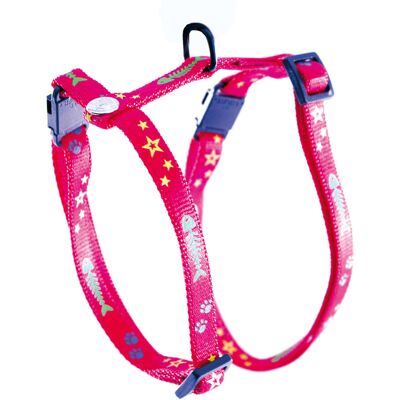 Verstellbares Nylon-Harness für Katzen Martin Sellier Fish Rot 10x35/50 cm Verstellbares Nylon-Harness für Katzen Martin Sellier Fish Rot 10x35/50 cm