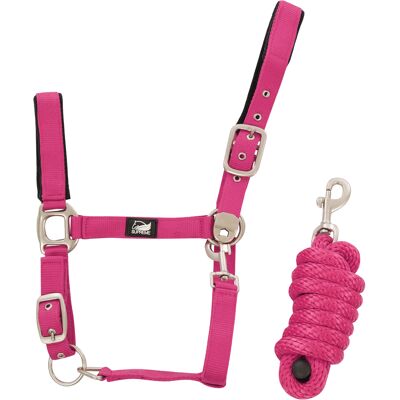 Nylonhalfter mit geflochtenem Strick für Pferde Supreme Rosa Cob Nylonhalfter mit geflochtenem Strick für Pferde Supreme Rosa Cob