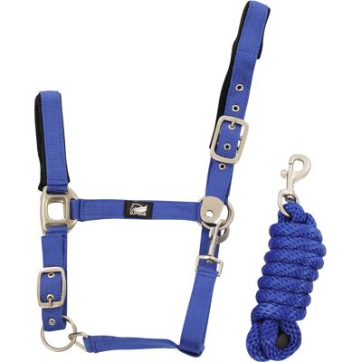 Nylonhalfter mit geflochtenem Strick für Pferde Supreme Blau Cob Nylonhalfter mit geflochtenem Strick für Pferde Supreme Blau Cob