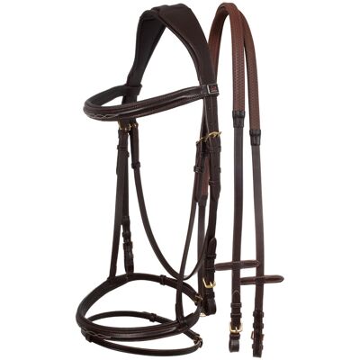 Kontrastierende Pferde-Trensen Supreme Braun Cob Kontrastierende Pferde-Trensen Supreme Braun Cob