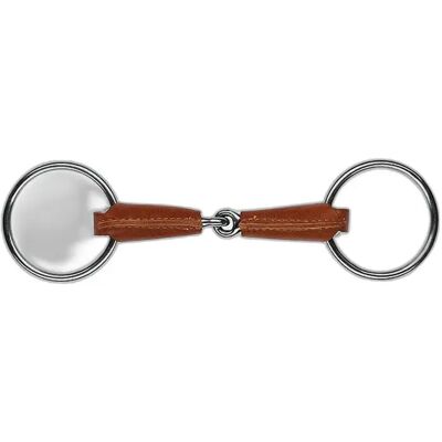 Lederbeschichtetes 2-Ring-Gebiss für Pferde Feeling Marron 135 mm Lederbeschichtetes 2-Ring-Gebiss für Pferde Feeling Marron 135 mm