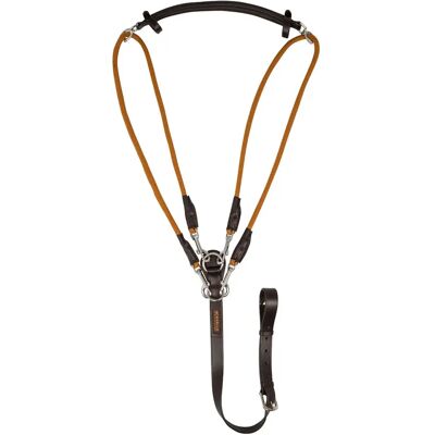 Leder- und Nylon-Pferdehalfter Acavallo Italian Dori Marron Full Leder- und Nylon-Pferdehalfter Acavallo Italian Dori Marron Full