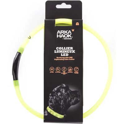 LED-Halsband für Hunde mit Flachrohr Arka Haok Jaune 2,5x65 cm LED-Halsband für Hunde mit Flachrohr Arka Haok Jaune 2,5x65 cm
