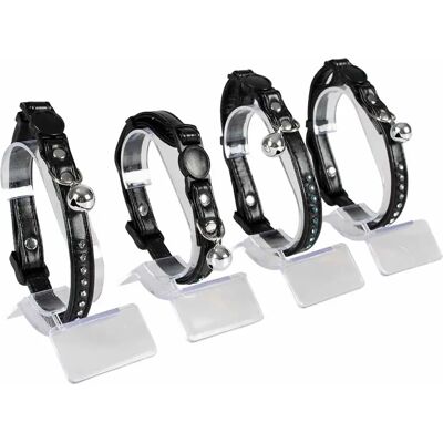 Lederhalsband für Katzen mit Diamanten Duvoplus Noir 20x30 cm / 10 mm Lederhalsband für Katzen mit Diamanten Duvoplus Noir 20x30 cm / 10 mm