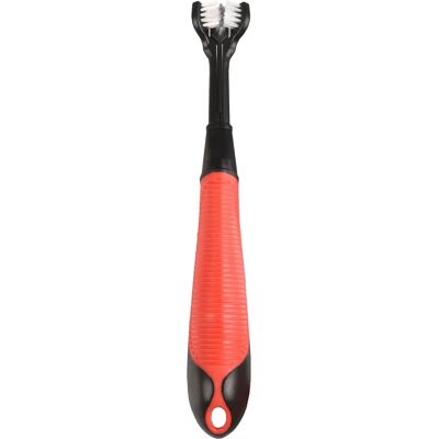 Flamingo Kerber Zahnbürste - Weicher Griff Schwarz Rot - 20cm Flamingo Kerber Zahnbürste - Weicher Griff Schwarz Rot - 20cm